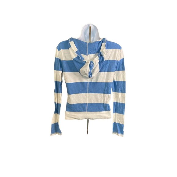 Aeropostale Hooded Lightweight Pullover S Blue White Stripe Streetwear Casual - Picture 4 of 8
